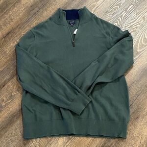 J Crew Sweater Mens 2XL Long Sleeve 100% Cotton Knit Preppy 1/4-Zip Pullover